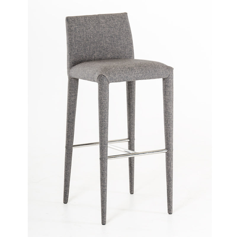 Medford Mid-Century Grey Fabric Bar Stool — view 4