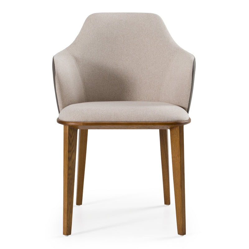 Megan Modern Beige & Grey Dining Chair — view 2