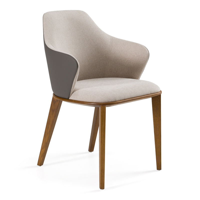 Megan Modern Beige & Grey Dining Chair — view 3