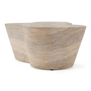 Meru - Modern Faux Travertine Concrete Coffee Table — view 2