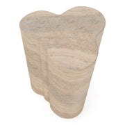 Meru - Modern Faux Travertine Concrete End Table — view 2