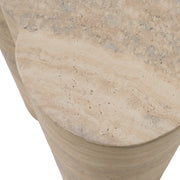 Meru - Modern Faux Travertine Concrete End Table — view 3