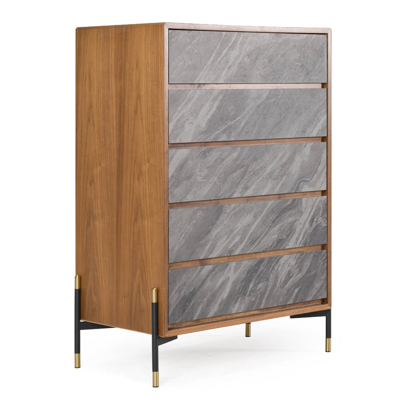 Metcalf - Mid-Century Walnut & Grey Chest — view 2