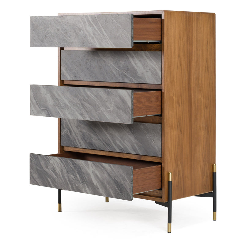 Metcalf - Mid-Century Walnut & Grey Chest — view 5