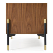 Metcalf - Mid-Century Walnut & Grey Nightstand — view 5