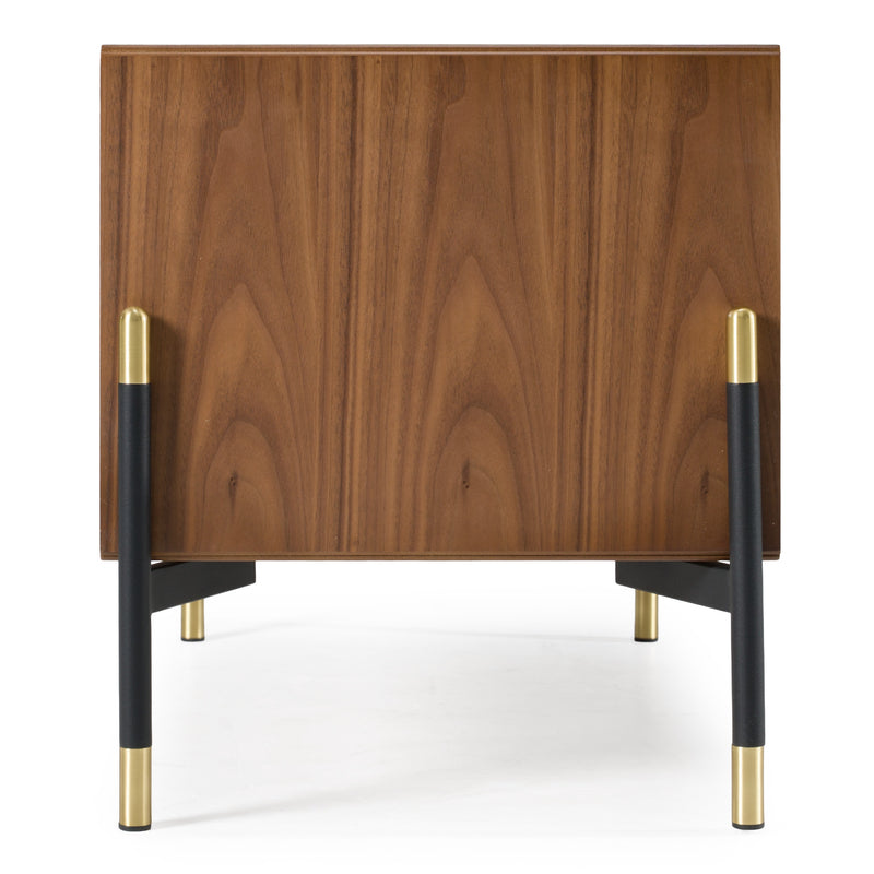 Metcalf - Mid-Century Walnut & Grey Nightstand — view 5