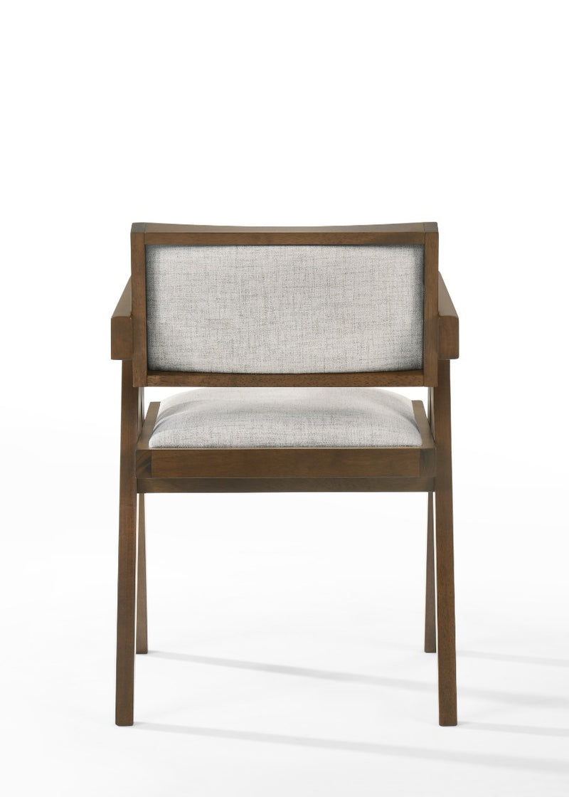 Fern - Modern Walnut and Beige Dining Chair Set of 2 — view 2