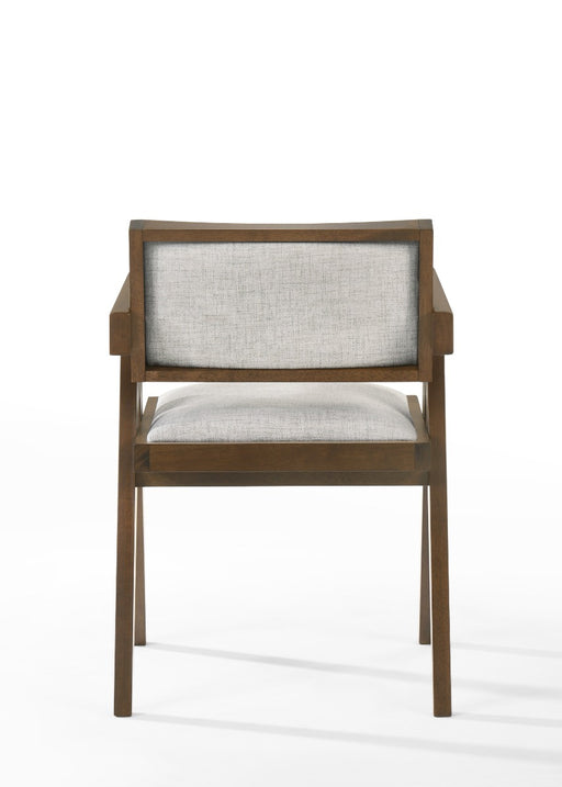 Fern - Modern Walnut and Beige Dining Chair Set of 2 — view 2