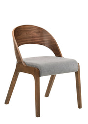Runyon Modern Walnut & Grey Fabric Dining Chair (Set of 2) — view 5