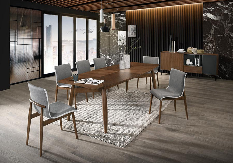Ackley - Modern Walnut Rectangular Dining Table — view 4