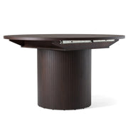 Miami - Modern Brown Round Dining Table with Extension — view 2