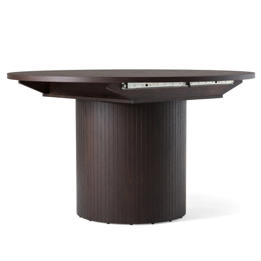 Miami - Modern Brown Round Dining Table with Extension — view 2