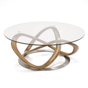 Michele - Modern Glass + Walnut Coffee Table — view 4
