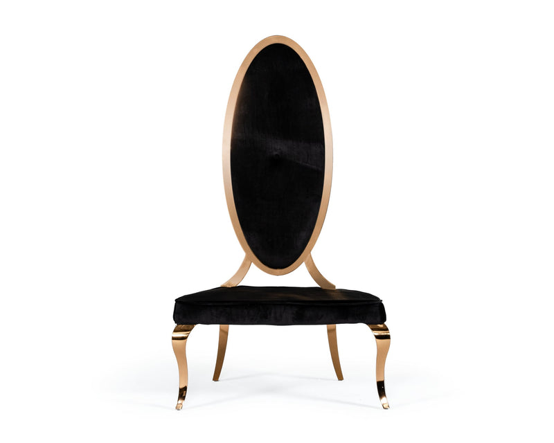 Mills - Modern Black Velvet Rosegold Dining Chair Set of 2 — view 2