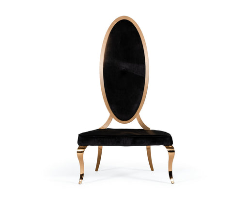 Mills - Modern Black Velvet Rosegold Dining Chair Set of 2 — view 2