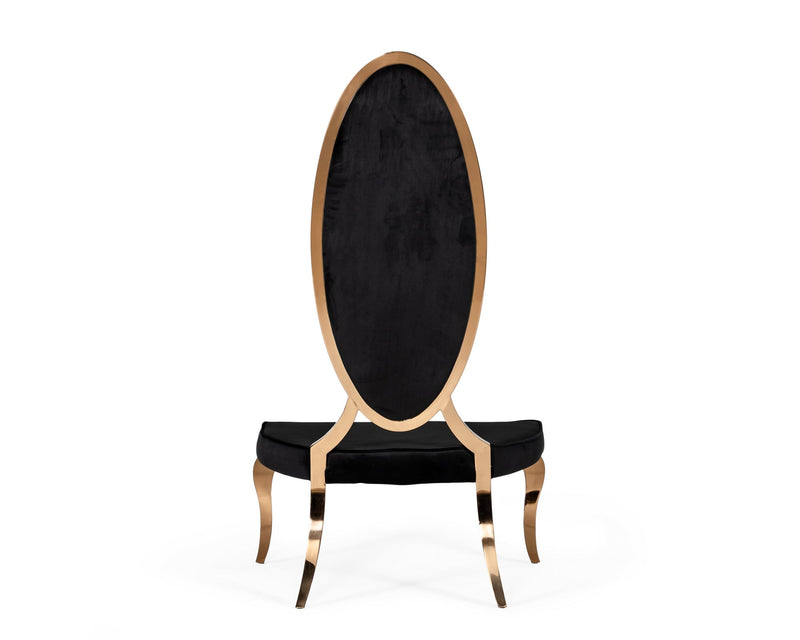 Mills - Modern Black Velvet Rosegold Dining Chair Set of 2 — view 4
