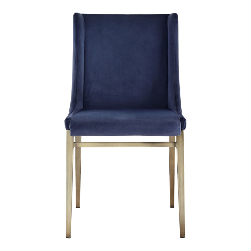 Mimi - Contemporary Blue Velvet & Antique Brass Dining Chair (Set of 2) — view 5