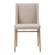 Mimi - Contemporary Beige + Brass Dining Chair (Set of 2) — view 5