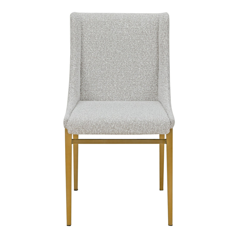 Mimi - Modern Light Grey Fabric + Antique Brass Dining Chair (Set of 2) — view 5