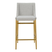 Mimi - Modern Light Grey Fabric + Antique Brass Counter Stool (Set of 2) — view 5