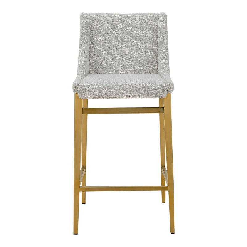Mimi - Modern Light Grey Fabric + Antique Brass Counter Stool (Set of 2) — view 5