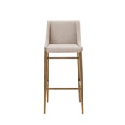 Mimi - Contemporary Beige + Brass Bar Stool (Set of 2)
