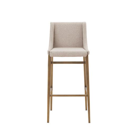 Mimi - Contemporary Beige + Brass Bar Stool (Set of 2)