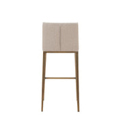 Mimi - Contemporary Beige + Brass Bar Stool (Set of 2) — view 2
