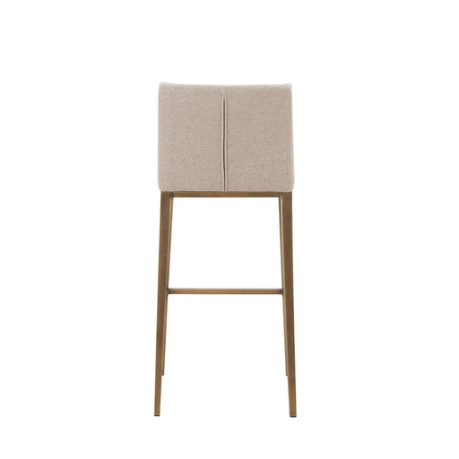 Mimi - Contemporary Beige + Brass Bar Stool (Set of 2) — view 2