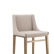 Mimi - Contemporary Beige + Brass Bar Stool (Set of 2) — view 3