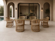 Mina - Outdoor Bamboo Wicker Dining Set — view 5