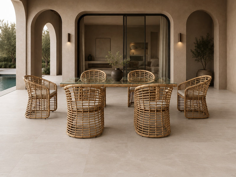 Mina - Outdoor Bamboo Wicker Dining Set — view 5