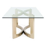 Mingus - Modern Glass + Brushed Brass Rectangualr Dining Table — view 5