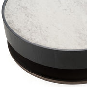 Miranda - Modern Ceramic + Black Oak Round Coffee Table — view 5