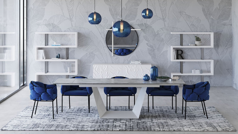 Baldwin - Modern White Ceramic Extendable Dining Table — view 5