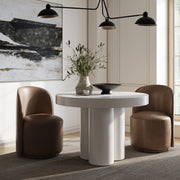 Bruni - Modern White Concrete Round Dining Table