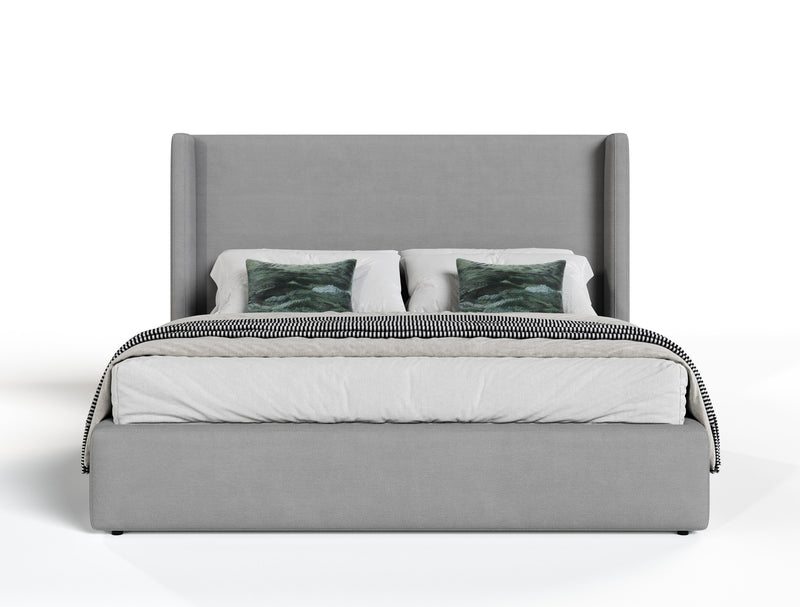 Byrne + Asus - Modern Grey Fabric + Elm Grey 4-Piece Bedroom Set — view 2
