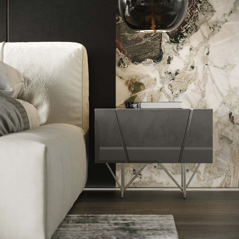 Chrysler Modern Grey Nightstand — view 3