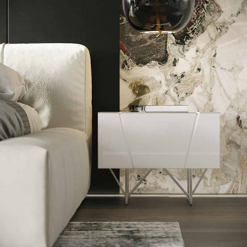 Chrysler Modern White Nightstand — view 4