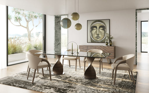 Cleveland - Contemporary Glass and Grey Ash Dining Table