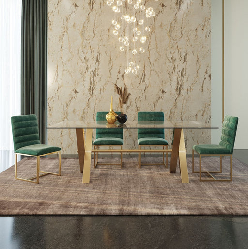 Dandy - Modern Golden & Glass Dining Table — view 2