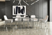 Ericson - Modern Glass & Stainless Steel Dining Table — view 5