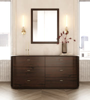 Fields - Modern Walnut Acacia Mirror — view 2