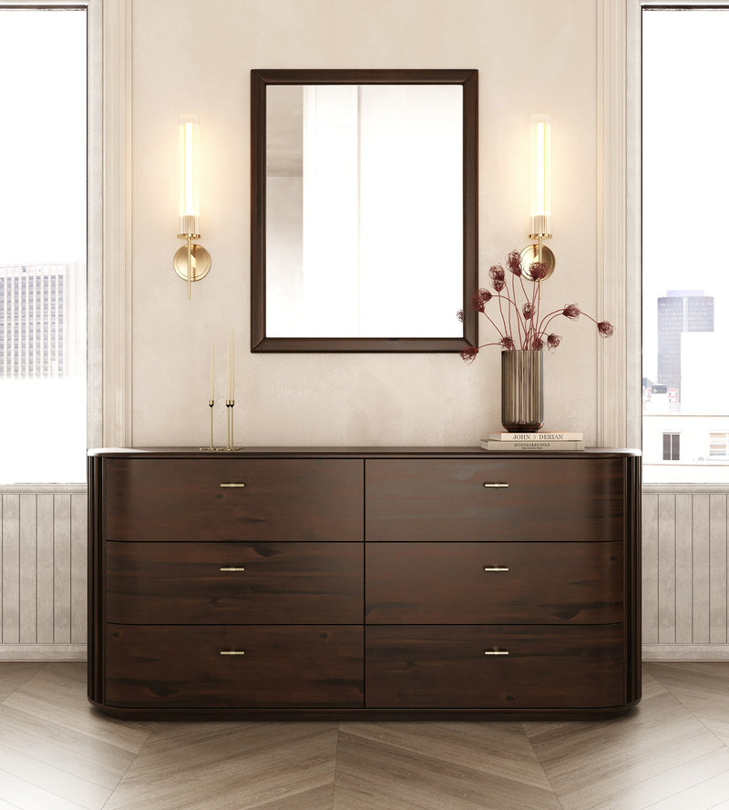 Fields - Modern Walnut Acacia Mirror — view 2