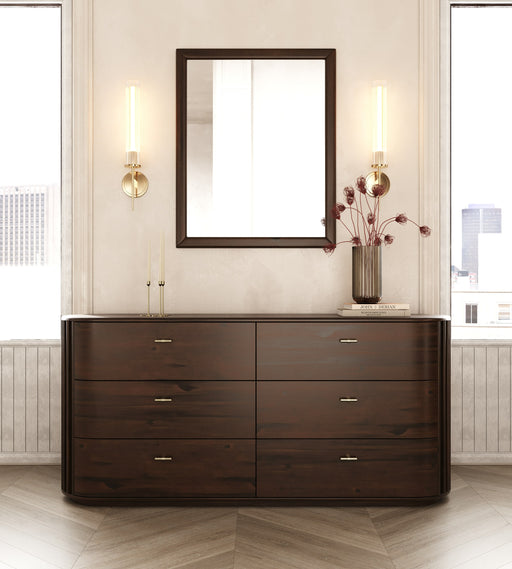 Fields - Modern Walnut Acacia Mirror — view 2