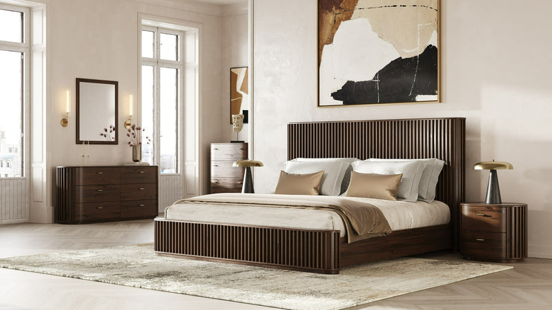 Fields - Modern Walnut Acacia Mirror — view 3
