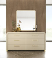 Florence - Modern Beige Leatherette Mirror — view 5