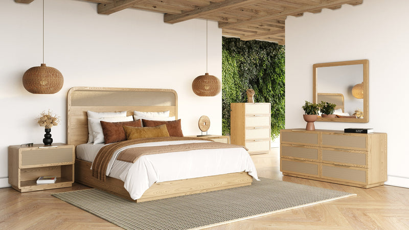 Gavin - Modern Natural Ash + Rattan Chest — view 3
