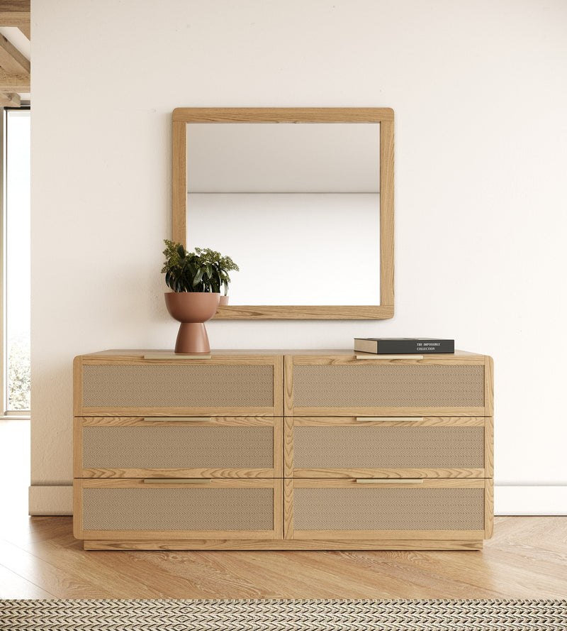Gavin - Modern Natural Ash + Rattan 4-Piece Bedroom Set — view 4