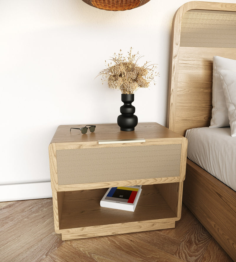 Gavin - Modern Natural Ash + Rattan 4-Piece Bedroom Set — view 2